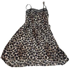 XHILARATION Leopard Cheetah Tank Dress Black Brown Small Mob Wife